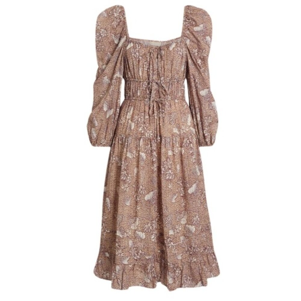 NWOT Ulla Johnson Pleated Floral Dress - Picture 4 of 11